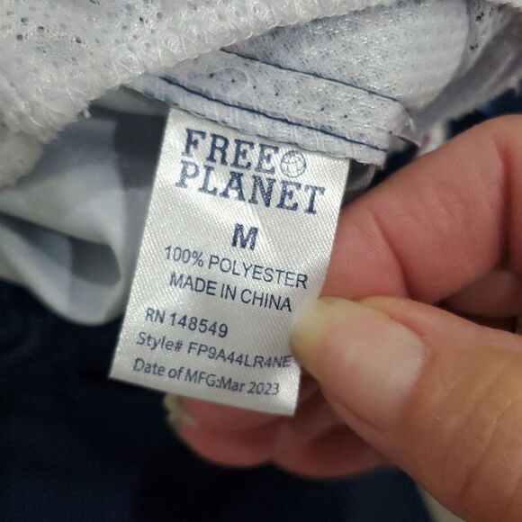 Free Planet Red, White & Blue Beach Swim Trunks Size Medium - Picture 4 of 5